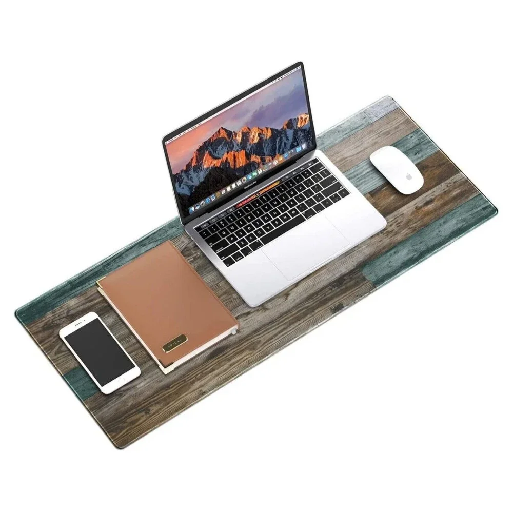 Gaming Mouse Pad Desk Mat, Vintage Wood Grain Pattern, XXL XL Large Extended